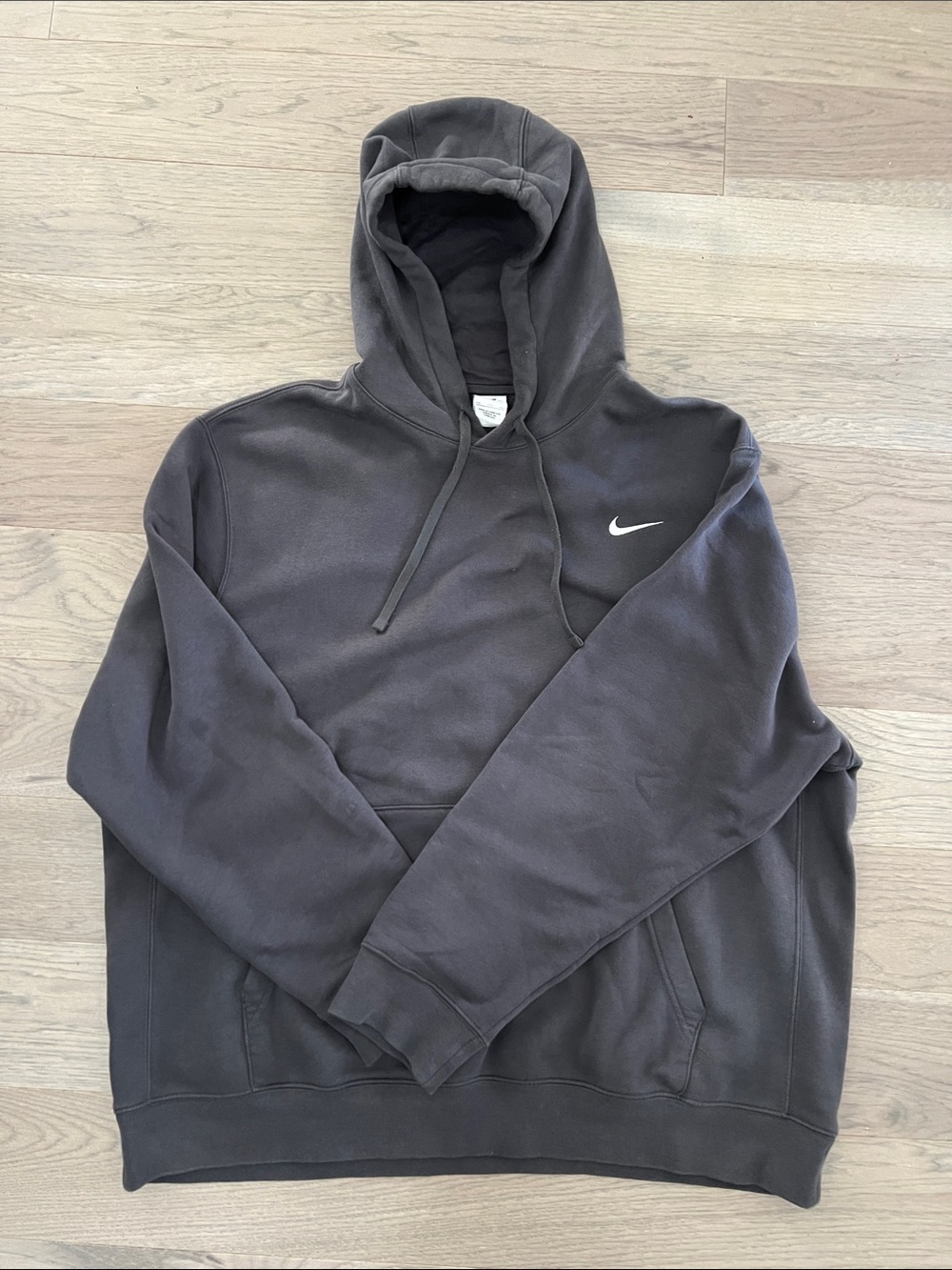 Nike Men's Anthracite Pullover Hoodie with White Swoosh